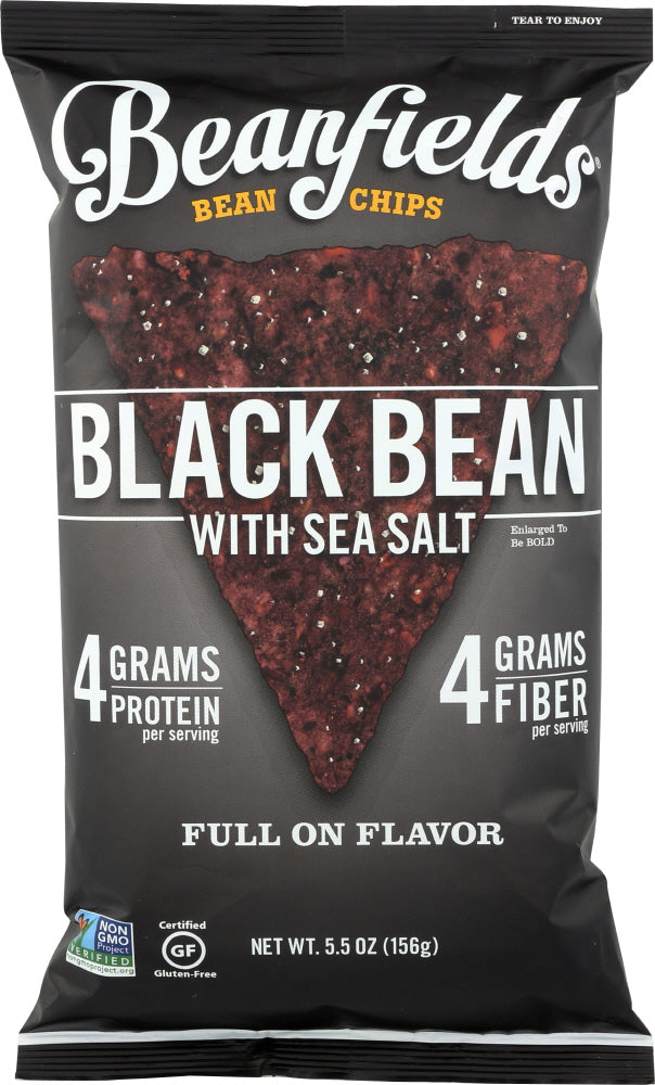 BEANFIELDS: Black Bean and Sea Salt Chips, 5.5 oz