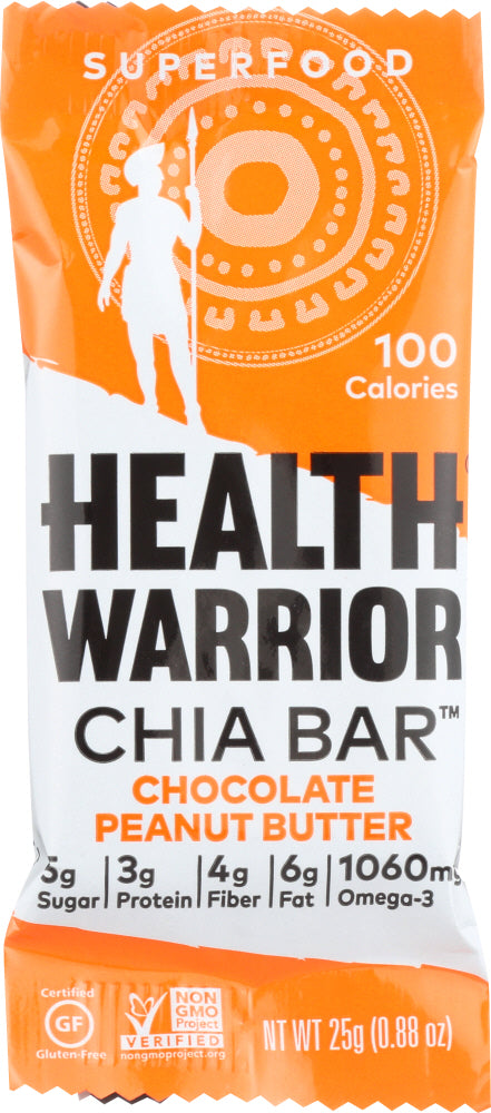 HEALTH WARRIOR: Chia Bar Chocolate Peanut Butter, 0.88 oz