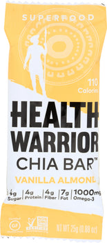 HEALTH WARRIOR: Chia Bar Vanilla Almond, 0.88 oz