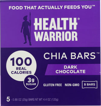 HEALTH WARRIOR: Dark Chocolate Chia Bar 5 Count, 4.40 oz