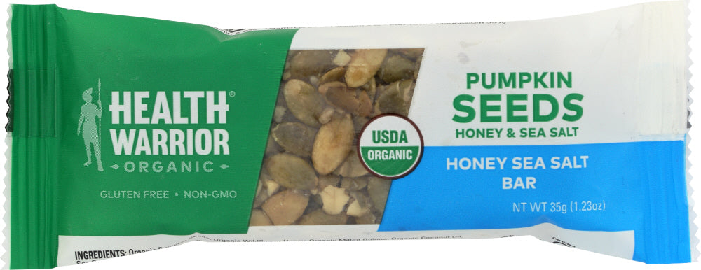 HEALTH WARRIOR: Organic Honey Sea Salt Pumpkin Seed Bar, 1.23 oz