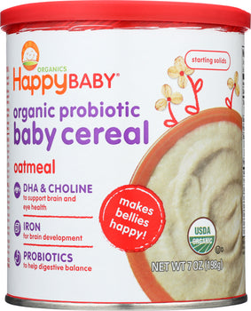 HAPPY BABY: Cereal Oatmeal Organic, 7 oz