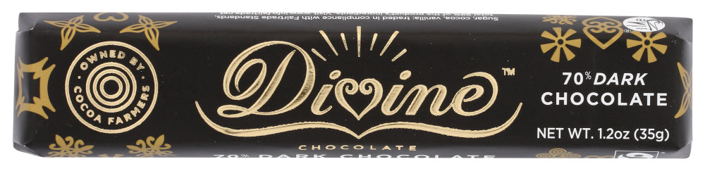 DIVINE CHOCOLATE: Dark Chocolate Bar, 1.2 oz