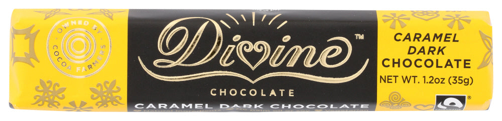 DIVINE CHOCOLATE: Caramel Dark Chocolate Snack Bar, 1.2 oz