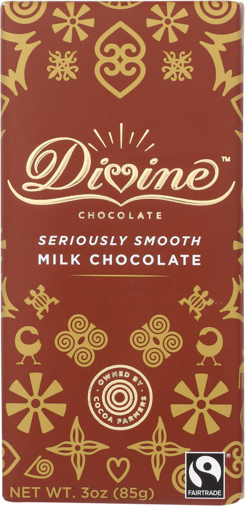 DIVINE CHOCOLATE: Milk Chocolate Bar, 3 oz