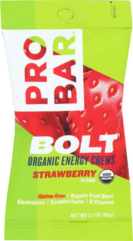 PROBAR: Bolt Organic Energy Chew Strawberry, 2.1 oz