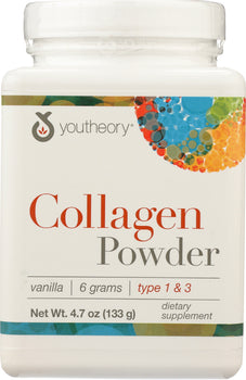 YOUTHEORY: Collagen Powder Vanilla, 4.7 oz