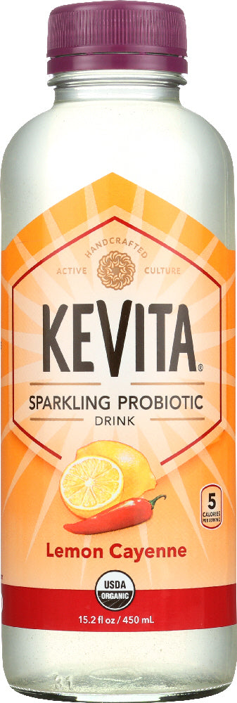 KEVITA: Sparkling Probiotic Drink Daily Cleanse Lemon Cayenne, 15.2 oz