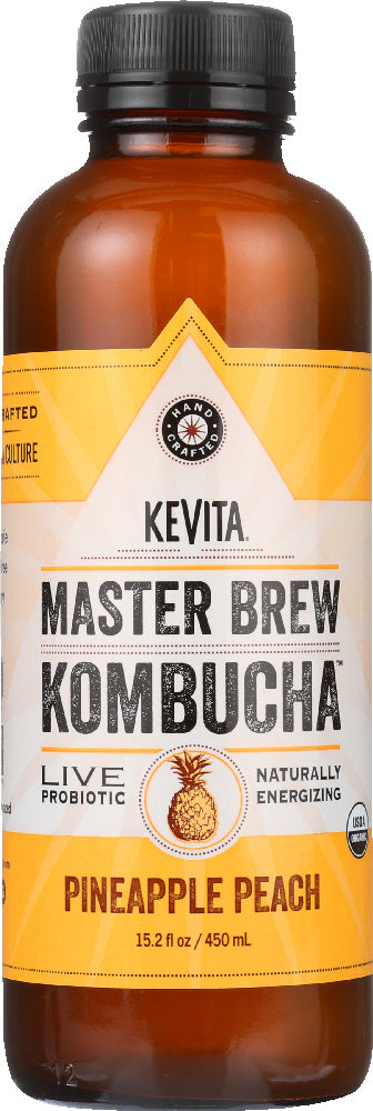 KEVITA: Organic Master Brew Pineapple Peach Kombucha, 15.2 oz