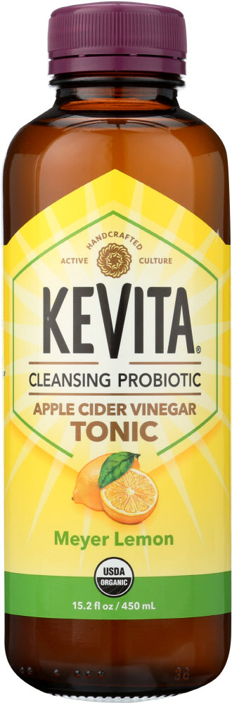 KEVITA: Organic Cleansing Probiotic Apple Cider Vinegar Tonic Meyer Lemon, 15.2 oz