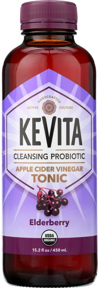 KEVITA: Organic Cleansing Probiotic Apple Cider Vinegar Tonic Elderberry, 15.2 oz