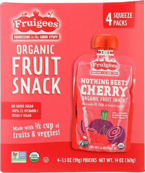 FRUIGEE: Organic Fruit Snack Beet Cherry 4 Pack, 14 oz