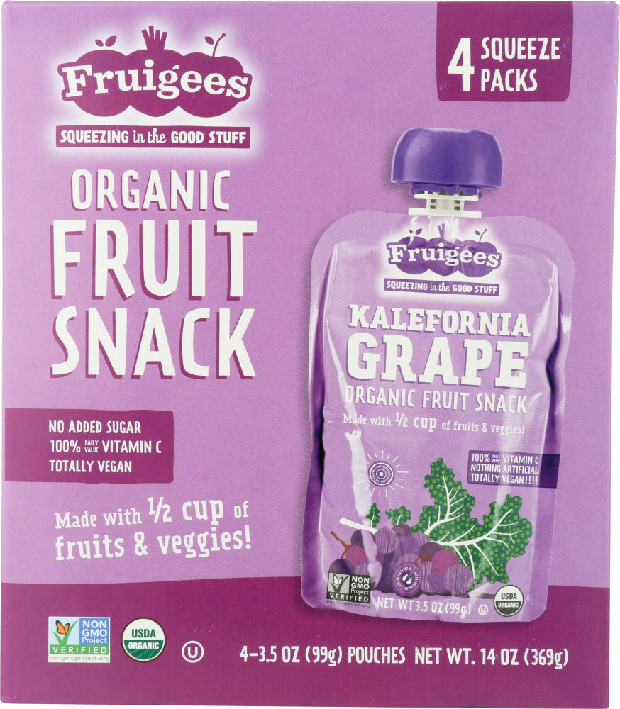 FRUIGEE: Organic Fruit And Snack Kale Grape, 14 oz