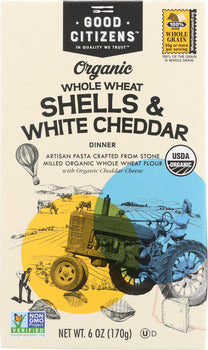 GOOD CITIZENS: Whole Wheat Shells & White Cheddar, 6 oz