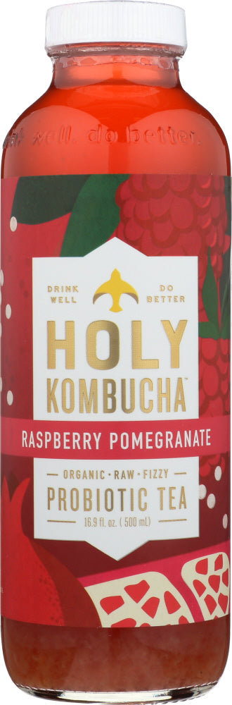 HOLY KOMBUCHA: Raspberry Pomegranate Probiotic Tea, 16.9 oz