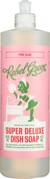 REBEL GREEN: Super Deluxe Dish Soap Pink Lilac, 16 oz