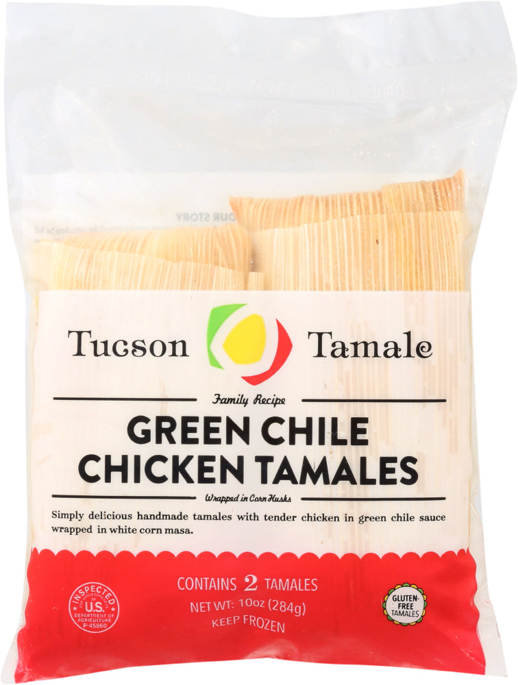 TUCSON TAMALE COMPANY: Green Chile Chicken Tamales, 10 oz