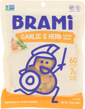 BRAMI LUPINI SNACK: Bean Garlic Herb, 5.3 oz