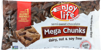 ENJOY LIFE: Semi-Sweet Chocolate Mega Chunks, 10 oz