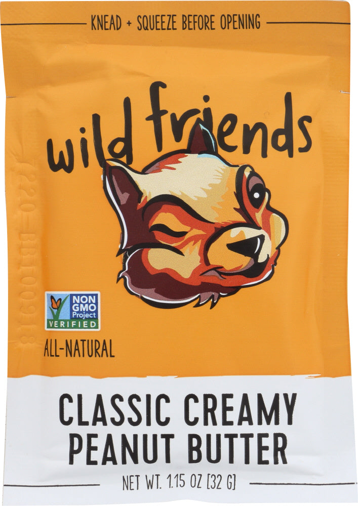 WILD FRIENDS: Classic Creamy Peanut Butter Single Serve Packet, 1.15 oz