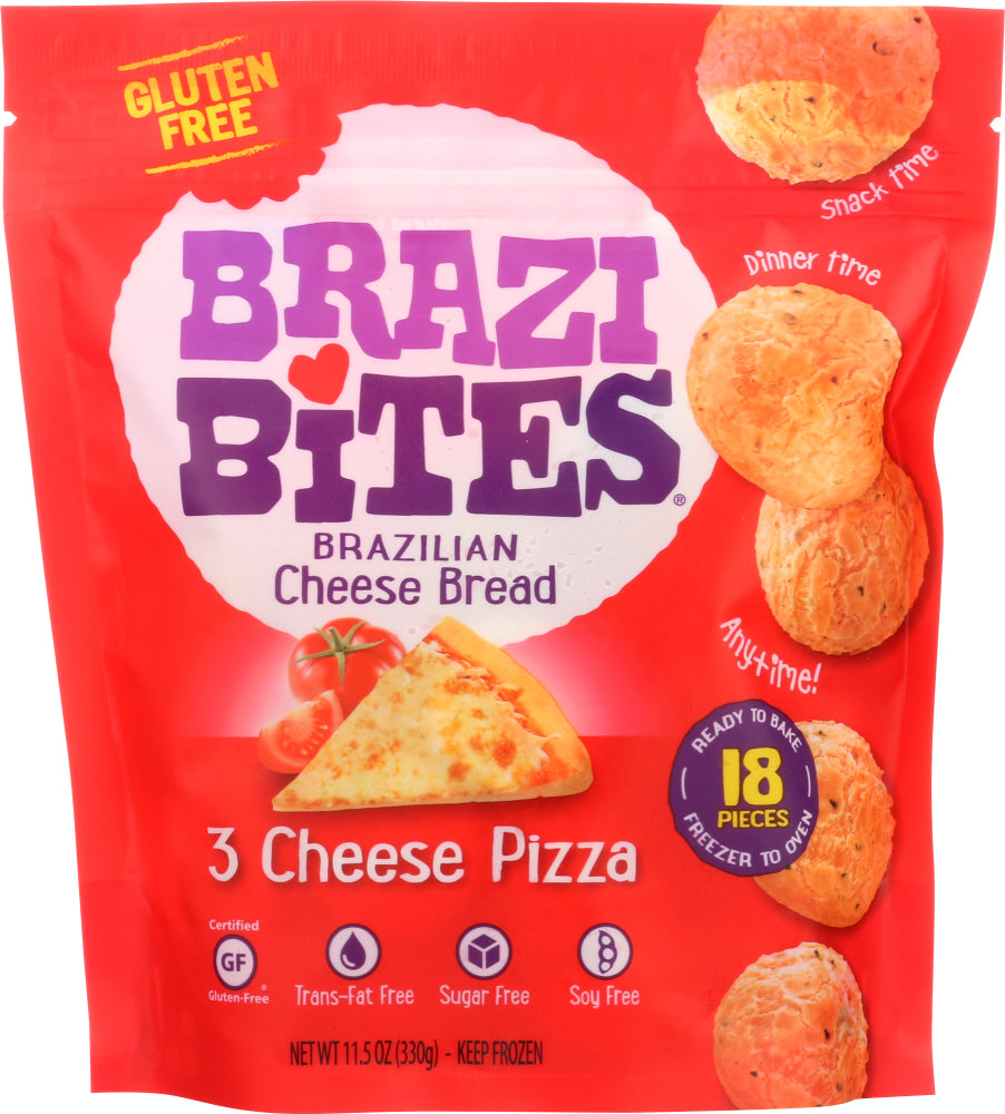 BRAZI BITES: Brazilian Cheese Bread 3 Cheese Pizza, 11.5 oz