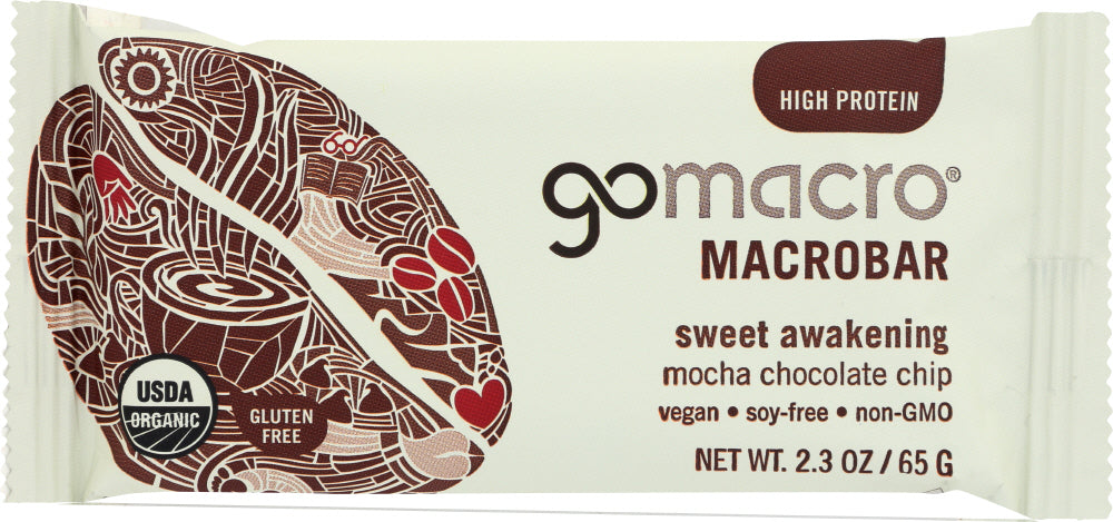 GOMACRO: Bar Mocha Chocolate Chip, 2.3 oz