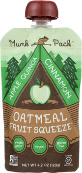 MUNK PACK: Oatmeal Fruit Squeeze Pouch Apple Quinoa Cinnamon, 4.2 oz