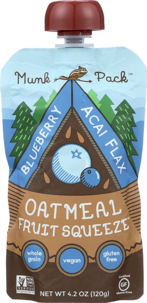 MUNK PACK: Blueberry Acai Flax Oatmeal Fruit Squeeze, 4.2 oz