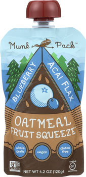 MUNK PACK: Blueberry Acai Flax Oatmeal Fruit Squeeze, 4.2 oz