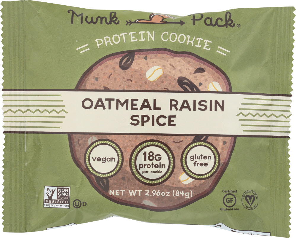 MUNK PACK: Cookie Protein Oatmeal Raisin, 2.96 oz