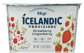 ICELANDIC PROVISIONS: Yogurt Strawberry Lingonberry Skyr, 5.3 oz