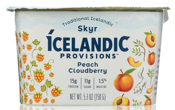 ICELANDIC PROVISIONS: Peach Cloudberry Skyr Yogurt, 5.3 oz