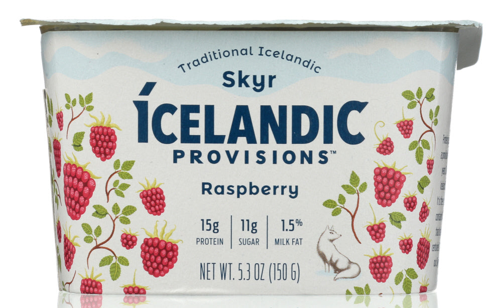 ICELANDIC PROVISIONS: Traditional Skyr Raspberry Yogurt, 5.30 oz