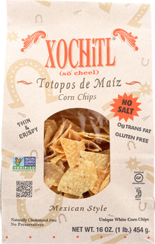 XOCHITL: Corn Chips Unsalted Mexican Style, 16 oz
