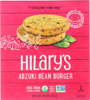 HILARY'S EAT WELL: Southwest Adzuki Bean Veggie Burgers, 6.4 oz