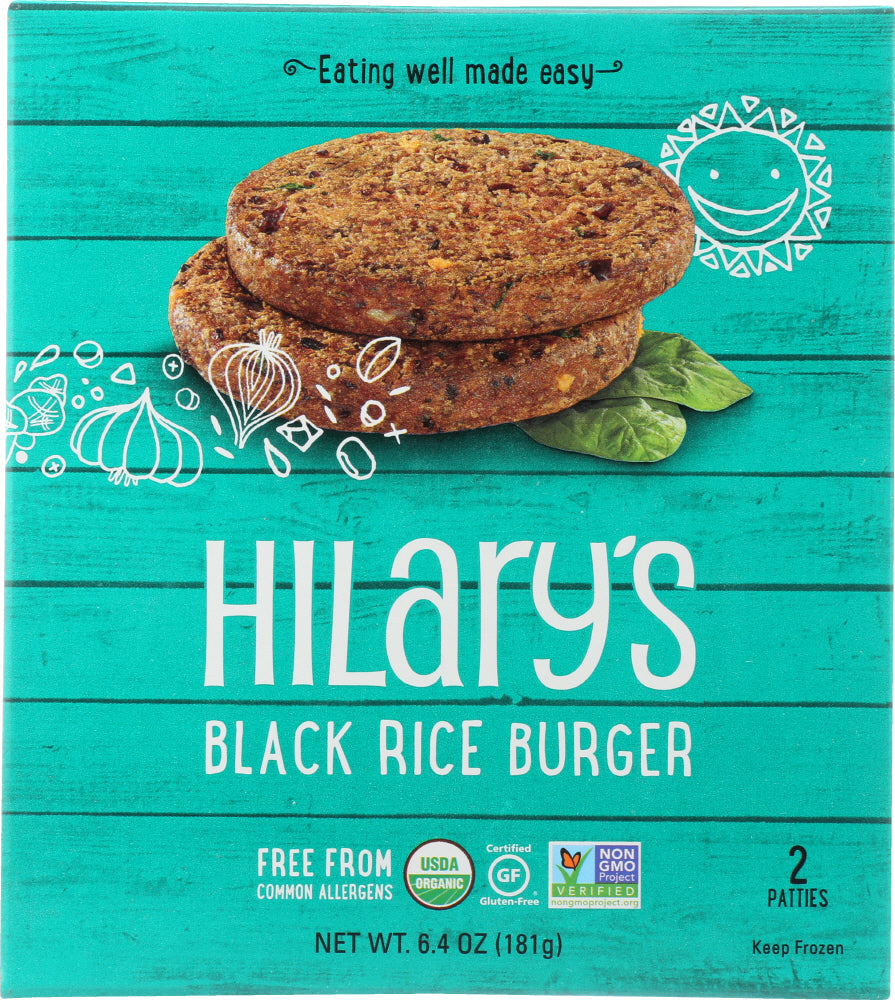 HILARY'S: Eat Well Organic Black Rice Burger, 6.4 oz