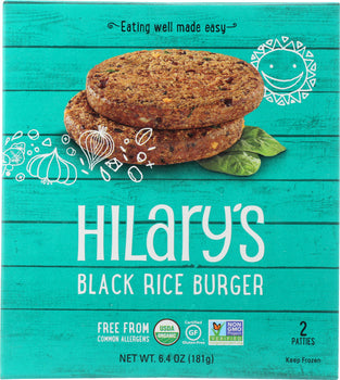 HILARY'S: Eat Well Organic Black Rice Burger, 6.4 oz