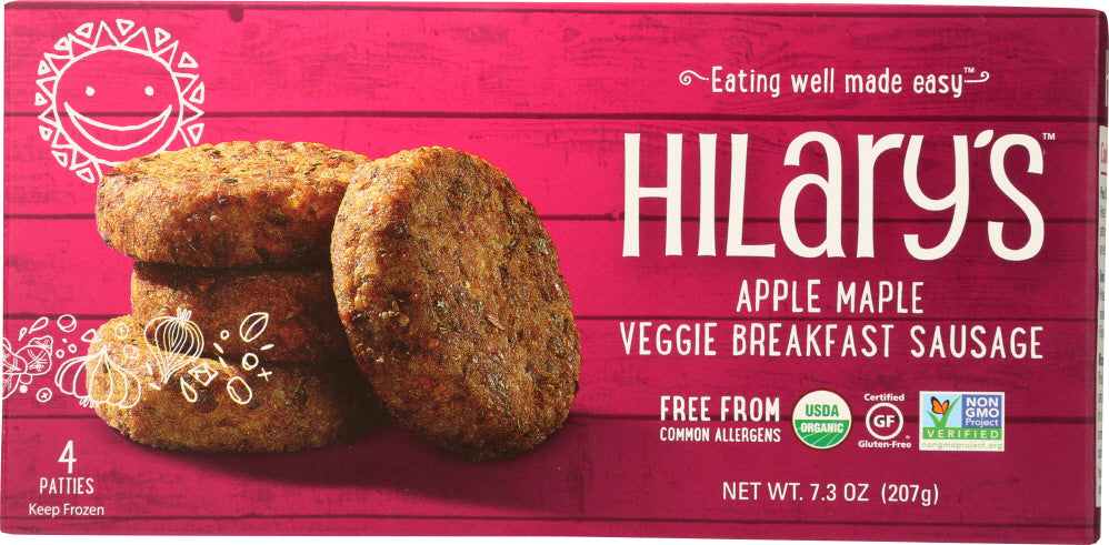 HILARYS EAT WELL: Apple Maple Veggie Sausage, 7.3 oz