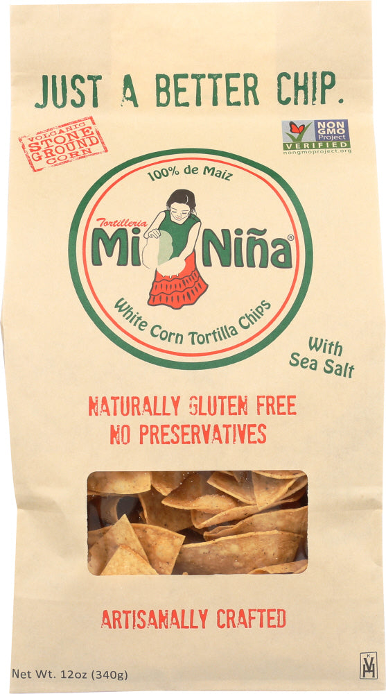 MI NINA: Chips Tortilla Sea Salt, 12 oz