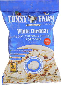 FUNNY FARMS: Goat Cheese Popcorn White Cheddar, 1 oz