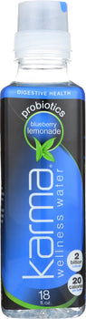 KARMA WELLNESS WATER: Probiotic Blueberry Lemonade beverage, 18 oz