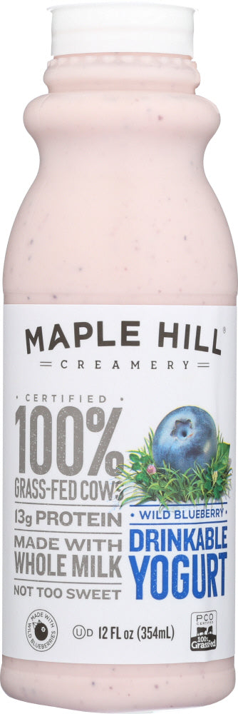 MAPLE HILL CREAMERY: Wild Blueberry Drinkable Yogurt, 12 oz