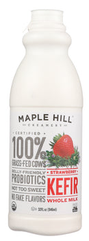 MAPLE HILL CREAMERY: Strawberry Whole Milk Kefir, 32 oz