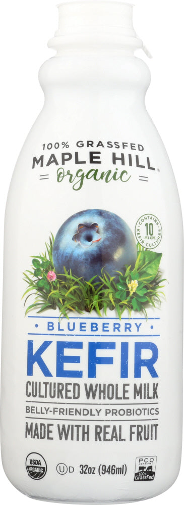 MAPLE HILL CREAMERY: Organic Blueberry Kefir Whole Milk, 32 oz