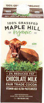 MAPLE HILL CREAMERY: Milk 2 Percent Chocolate Organic, 64 oz