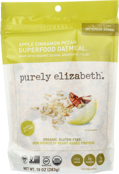 PURELY ELIZABETH: Organic Apple Cinnamon Pecan Ancient Grain Oatmeal, 10 oz