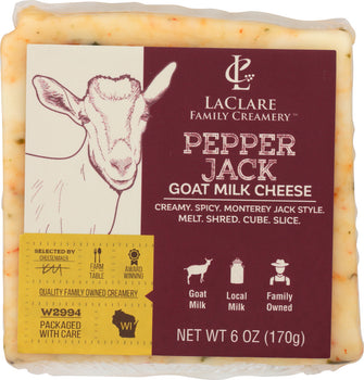 LACLARE FARMS: Cheese Goat Pepper Jack, 6 oz