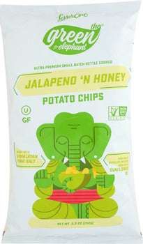 LESSER EVIL: Green Elephant Jalapeno & Honey Potato Chips, 5 oz