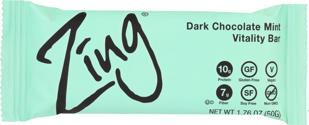 ZING BARS: Dark Chocolate Mint Nutrition Bar, 1.76 oz