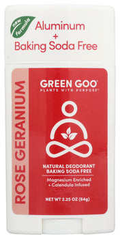 GREEN GOO: Deodorant Rose Geranium, 2.25 oz